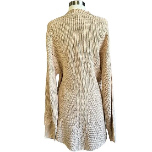 Nine 1 Eight Open Front Knit Sweater Cardigan Tan - Picture 10 of 15